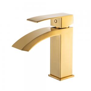 XBEST Brushed Gold Single Hole Bathroom Sink Faucet,Single Handle Faucet for Bathroom Sink