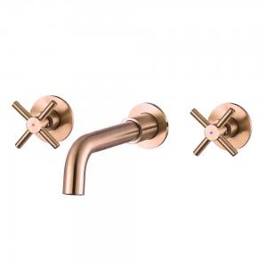 XBEST brass material double handle gold brush finish color Embedded concealed faucet - 副本